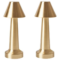 JOANES   Set van 2 tafellampen   Goud   IJzer