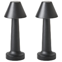 JOANES   Set van 2 tafellampen   Zwart   IJzer