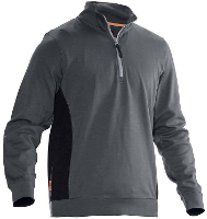 Jobman J5401 grau/schwarz XL Sweat shirt met kraag Maat: XL Donkergrijs, Zwart