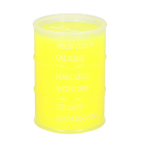 1X Potjes speelgoed/hobby slijm geel in olievat 5,5 x 8 cm 150 ml inhoud
