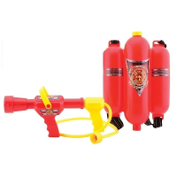 Brandweer waterpistool   brandblusser   rood   rugzak met spuit   brandweer spelen