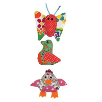 Jolly Moggy Patchwork Trio Vlinder / Vogel / Kip #95;_7 Cm