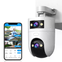 JOOAN W8U Dual Lens WiFi PTZ beveiligingscamera 3MP+3MP Dual Screen 2,4G/5G/Bluetooth Volledig Kleur Nachtzicht Beweging