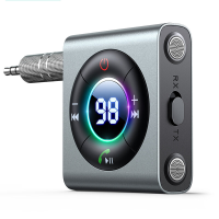 Joyroom 2 in 1 bluetooth 5.3 AUX Adapter zendontvanger Dual Mic ENC Ruisonderdrukkende LED Digitale Display 3.5Mm Adapte