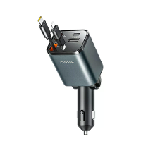 4 In 1 Uittrekbare Auto Oplaadadapter 69W 180° Draaiende Auto Oplader USB C Snelle Oplading voor iP 16 15 14 13 12