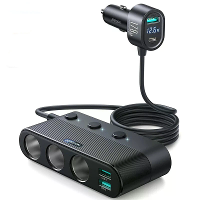 Joyroom JR CCL01 179W 7 in 1 Autolader Sigarettenaansteker Adapter 3 Sigarettenaansteker+3USB A+USB C PD QC3.0 Snelladen