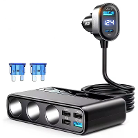 JOYROOM JR CL06 154W 9 poorts USB PD autoladeradapter 5 USB A + Type C + 3 sigarettenaansteker PD QC3.0 Snelladen LED di