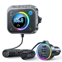 Joyroom JR CL18 Bluetooth 5.3 FM/AUX Bluetooth Auto Adapter 3 Poorten PD & QC 3.0 FM Modulator Bluetooth Auto Zender Aut