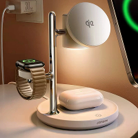 Joyroom JR W23 Qi2 15W 4 in 1 Magneet Draadloze Oplader Stand met Touch Control Nachtlamp Snelle Draadloze Opladen Beuge