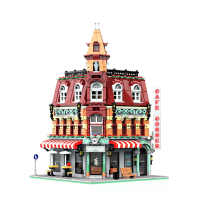 JQ10001 Speelgoed MOC Stadskempel Coffee Shop Architectuurstijl Straatbeeld Bouwblok Bouwsteen Assemblage Kit voor Kinde