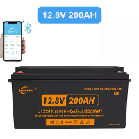 JSDSOLAR 12V 200Ah LiFePo4 batterijpakket met Bluetooth 8000+ cycli oplaadbare lithium ijzerfosfaatbatterijen voor boot
