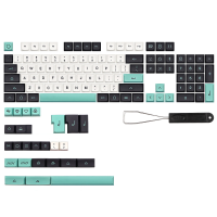 JSJT 129 Toetsen Zwart & Groen PBT Keycap Set XDA Profiel Sublimatie Keycaps voor 61 64 68 84 87 96 Mechanische Toetsenb