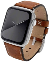 JT Berlin Watchband Charlie Horlogeband 42 mm, 44 mm, 45 mm, 49 mm M Bruin, Zilver Watch Series 1, Watch Series 2, Watch Series 3, Watch Series 4, Watch Series