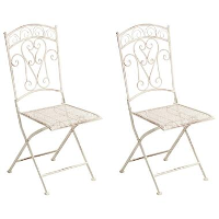 JUINA   Set van 2 tuinstoelen   Lichtbeige   IJzer