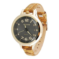Julius Ja 513 Vintage Leather Crystal Women Quartz Wrist Watch
