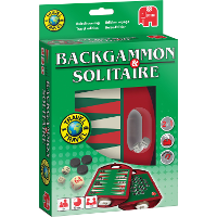 Jumbo Backgammon & Solitaire reisspel Bordspel Meertalig, 1   2 spelers, 30 minuten, Vanaf 6 jaar