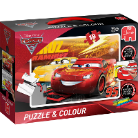 Jumbo Disney   Pixar Cars 3 vloerpuzzel en kleuren 18 stukjes