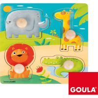 Jumbo Goula   Jungledieren noppenpuzzel 4 stukjes