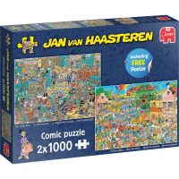 Jumbo Jan van Haasteren   De Muziekwinkel & Vakantiekriebels 2x 1000 stukjes