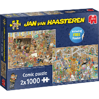 Jumbo Jan van Haasteren   Een dagje naar het museum puzzels 2x 1000 stukjes + poster