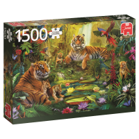 Tijgerfamilie in de jungle puzzel