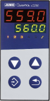 Jumo 601598 Temperatuurregelaar L, J, T, K, E, N, S, R, Pt100, Pt1000, KTY Relais 3 A, RS 485 (l x b x h) 80 x 48 x 96 mm