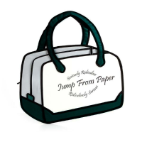 Jump From Paper 3d Cartoon Comics Green Laptop Bag Cross Body Bag