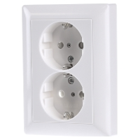 Jung AS5020KIUWW Wandcontactdoos met randaarde Inzetstuk 2 voudig Alpine wit 1 stuk(s)