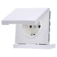 Wandcontactdoos met randaarde Jung LS1520KLWW Inzetstuk LS plus, LS design, LS 990 Alpine wit