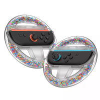 JYS JYS NS2290 2 stuks Mini Racing Wheel voor Switch2 Transparant Kristal met Kleurrijke Partikels Gamecontroller Grip S