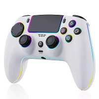 JZ 5005 RGB Draadloze Controller met Hall Trigger en Joysticks Ondersteuning 6 Axis Gyro Turbo Vibratie voor PS5 Slim PC