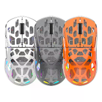 K Snake BM560 Tri Mode Draadloze Muis 3600DPI 83g Lichtgewicht RGB Transparante Behuizing 600mAh Oplaadbare Batterij Blu