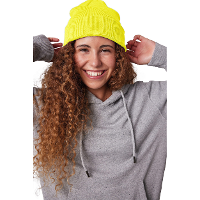 K UP Hats Wintermuts Beanie Yukon   fluor geel   zacht en licht gebreid