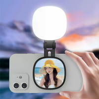K04 magnetische opvouwbare zelfie licht, herlaadbare LED vullicht voor telefoon met 3 kleurtemperaturen, verstelbaar, 27