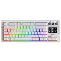 K1 Pro AI Bedrade Mechanische Gamingtoetsenbord met 3 Knoppen en 6 LCD Tasten Hot swappable Gasketstructuur RGB Licht Ga