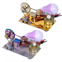 K211 Hete Lucht Stirlingmotor Model Elektriciteitsgenerator met Kleurrijke LED Fysica Experiment Wetenschap Onderwijs Sp