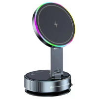 K3 15W Vacuümzuiger Magnetische Draadloze Oplader Autotelefoonhouder Snelle Draadloze Oplader Beugel 360° Draaiend voor