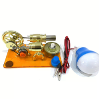 K611 Hot Air Stirling Motor Model Alternator met LED Acrylaat Basisplaat Stoomkracht Experiment Fysica Wetenschap Educat