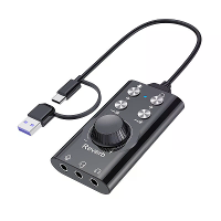 K71 USB 7.1 Surround Sound Externe Geluidskaart voor PC Gaming Stemverandering met Volume Control Knoppen voor PS4 Mobie
