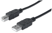 Kabel Usb 2.0 Manhattan [1x Usb 2.0 Stekker A   1x Usb 2.0 Stekker B] 1.8 M Zwart