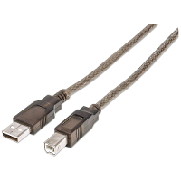 Manhattan USB kabel USB 2.0 USB A stekker, USB B stekker 11.00 M Transparant 510424
