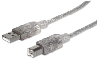 Kabel Usb 2.0 Manhattan [1x Usb 2.0 Stekker A   1x Usb 2.0 Stekker B] 4.5 M Transparant