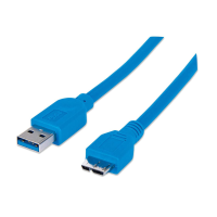 Manhattan USB 3.0 Aansluitkabel [1x USB 3.0 Stekker A   1x Micro USB 3.0 B stekker] 2 m Blauw Vergulde steekcontacten, UL gecertificeerd