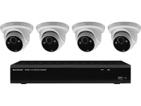 Kabelgebonden, Lan Ip Bewakingscamera Set 8 Kanaals Met 4 Cameras 2048 X 1536 Pix Monacor Ioz 408dv