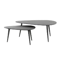 Kalfort Brianna Salontafel set van 2 organisch Zwart 100x50x40cm