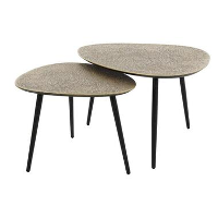 Kalfort Cruller Salontafel set van 2 driehoekig Brons 80x59x43cm