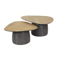 Kalfort Modo Salontafel set van 2 Teakhout   90x75x40