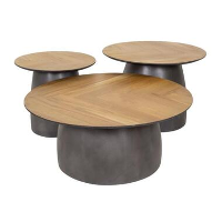 Kalfort Modo Salontafel set van 3 Teakhout   80x80x35
