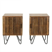 Kalfort Namra nachtkastje set van 2 mangohout 40x30x60