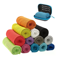 KALOAD 1 STK Sneldrogende Koeltowels met Opbergdoos Zachte Ademende Zweetabsorptie Koude Hoofddoeken voor Sporten Hardlo